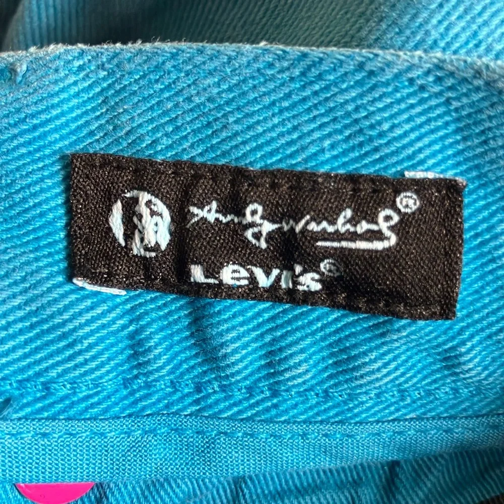 Levi’s Andy Warhol 80’s VTG‎ Denim Button Front Turquoise 501 Jeans Men 34 X 34